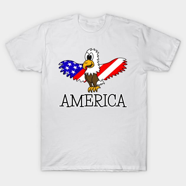 Eagle US Flag America Independence Day 4th July T-Shirt by doodlerob